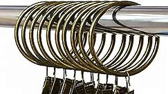 Pack of 20 Curtain Rings with Clips, Kxtffeect Heavy Duty Metal Decorative Drapery Curtain Clip Rings for Windows, Bathroom, Home, Office (Bronze, 2.48")
