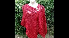 Crochet Womens Easy Poncho Shawl TUTORIAL #257 Bagoday Crochet
