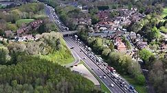 Drone footage shows A23 road closure in Sussex after car fire at Handcross - video Dailymotion