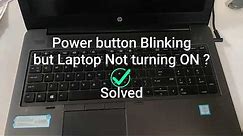 Laptop not turning On | Power button Blinking | Solved | 1minute fix #tech #tutorial #howto