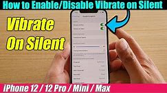 iPhone 12/12 Pro: How to Enable/Disable Vibrate on Silent