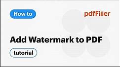 How to Add a Watermark, Date, and Page Numbers to a Document with pdfFiller