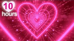 Are you falling in love?😘Neon Lights Love Heart Tunnel Background💕Pink Heart Background Loop 10 hour