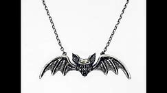 Product review of original Lily Munster bat necklace from the 1964 T.V series