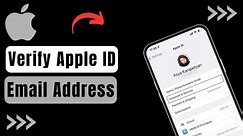 How To Verify Apple ID Email Address !