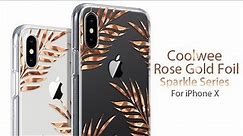 COOLWEE Rose Gold Foil for Apple iPhone X Case (Spackle Series)
