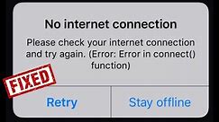 How to Fix No Internet Connection Please Check your Internet Connection and try Again on iPhone