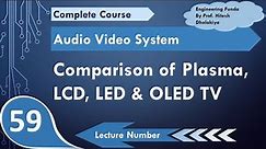 Comparison of Plasma TV, LCD TV, LED TV & OLED TV in Television Engineering and Audio Video System