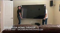 Samsung 82" Q6 QN82Q6F unboxing / wall mounting in Frisco Texas by Dreamedia