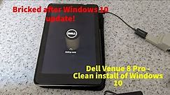Clean install of Windows 10 onto a tablet that has touchscreen only input (dell Venue 8 Pro)