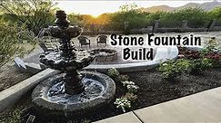 Three Tier Stone Water Fountain Installation #diy