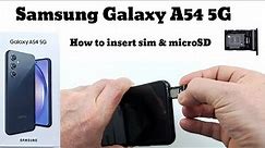 Samsung Galaxy A54 5G How to insert sim and SD card