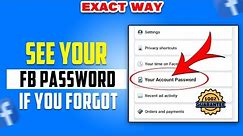 How to See Your Facebook Password if you forgot 2024 (PC or Laptop)