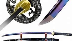 Samurai Sword - Hand-Forged Katana Sword Authentic, Anime Sword, Japanese Swords, Traditional Hardening Process Authentic Katana, Perfect for Display