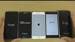 五大“信仰”跑分对比！Z5 Premium VS iPhone 6S+ VS Note 5 VS LG V10 VS N