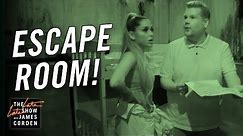 James Corden & Ariana Grande Visit an Escape Room