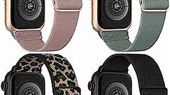 Stretchy Nylon Solo Loop Band Compatible with Apple Watch 38mm 40mm 41mm, Elastic Wristbands Women Men Straps for iWatch Series 9/8/7/6/5/4/3/SE/Ultra