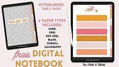 Cute Free Digital Notebook For iPads and Tablets - 6 paper types included