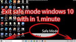 How to exit safe mode windows 10