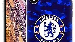 Head Case Designs Officially Licensed Chelsea Football Club Camouflage Crest Soft Gel Case Compatible with Apple iPhone XR