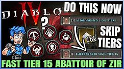 Diablo 4 - Skip Abattoir of Zir Tiers Trick & Easy INFINITE Sigil Powder - FAST Zir Farm Guide More!