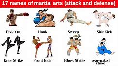 Lesson 34: Learn 17 Names of Martial Arts (17 names of martial arts) | Movements | English Vcabulary
