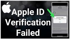 4 Ways To Fix Apple ID Verification Failed