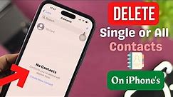 How To Delete All Contacts On iPhone! [At Once]