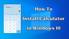 How To Install Calculator in Windows 10