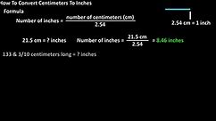 How To Convert, Change Centimeters (cm) To Inches Explained - Formula To Convert cm To Inches