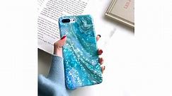 YeLoveHaw iPhone 8 Plus / 7 Plus Case for Girls, Glitter Pearly-Lustre Translucent Shell Texture