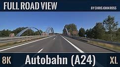 Autobahn (A24), Germany: Gudow - Wittenburg - Kreuz Schwerin - Neustadt-Glewe - 8K (60p) XL-Video