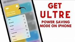 How to Get Ultra Power Saving Mode In Any iPhone