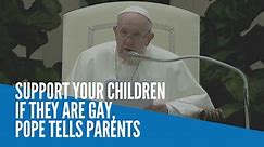 Support your children if they are gay, pope tells parents