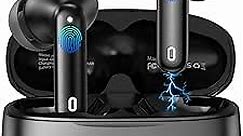 A40 Pro Wireless Earbuds, 50Hrs Playtime Bluetooth Earbuds Built in Noise Cancellation Mic with Charging Case, Headphones Stereo Sound, IPX7 Waterproof Ear buds for iPhone and Android
