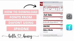 How to download Fonts from Dafont with your IPhone! #dafont #designspace