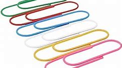 Coideal Super Large Paperclips Colored, 30 Pack 4 Inch Jumbo XL Mega Paper Clips Holder Vinyl Coated Assorted Color for Office (10 cm)