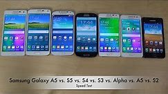 Samsung Galaxy A5 vs. S5 vs. S4 vs. S3 vs. Alpha vs. A3 vs. S2 - Which Is Faster?