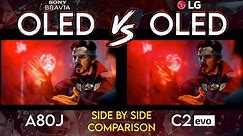 LG C2 OLED evo vs Sony A80J TV Comparison | (Similar to A80K)
