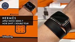 Apple Watch Hermès Series 7 Unboxing: 41mm stainless steel | Noir swift leather double tour
