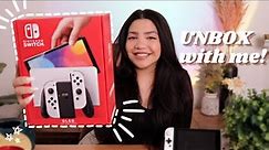 *Finally* Unboxing the Nintendo Switch OLED Model 🤍 | First Impressions!