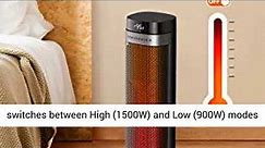 TaoTronics PTC Space Heater, 1500W Fast Heating Ceramic , 24” High Tower Heater, Oscillating Review