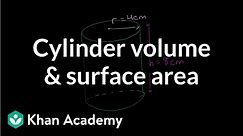Cylinder volume and surface area | Perimeter, area, and volume | Geometry | Khan Academy