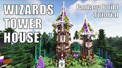 Minecraft Wizard Tower Fantasy Woodland Build | Tower with Bridge Tutorial