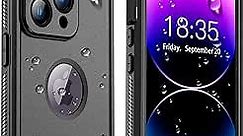 Temdan [Real 360 for iPhone 14 Pro Max Case Waterproof, Built-in 9H Tempered Glass Camera Lens & Screen Protector [Dustproof] [Dropproof][IP68 Underwater] Full-Body Shockproof Phone Case-Black