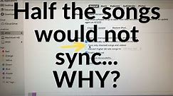 Half of Music playlist would not synchronize with iPod/iPhone. Super simple reason and solution here