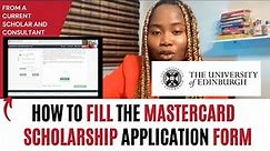How To Apply For Mastercard Edinburgh Scholarship | Live Step-by-Step Guide | Screen-recording