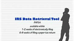 IRS Data Retrieval Tool - FAFSA
