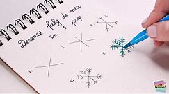 Desen Fulg de nea | zapada | Desen simplu pas cu pas | Draw snowflake easy step by step