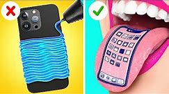 USEFUL PHONE HACKS AND ART TRICKS FOR PHONE CASES || DIY Ideas For Your Phone By 123 GO! HACKS
